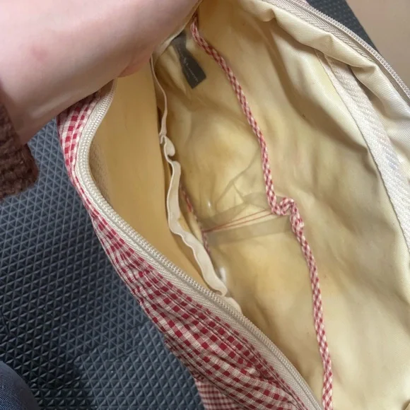 Vintage Ralph Lauren Red Travel Bags Set of 3 gingham - Picture 9 of 17